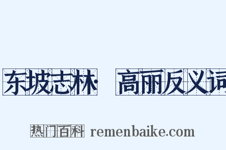 东坡志林·高丽反义词是什么意思的图片